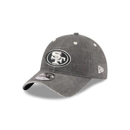 San Francisco 49ers Washed Black Cotton 9TWENTY Adjustable Hat