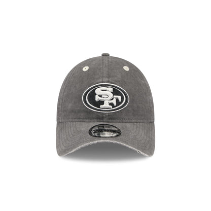 San Francisco 49ers Washed Black Cotton 9TWENTY Adjustable Hat