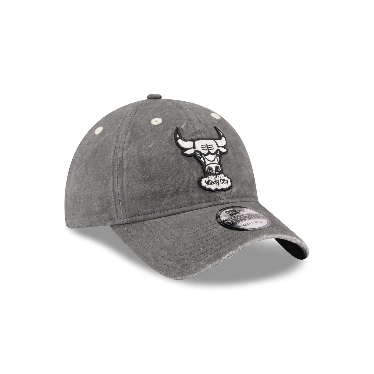Chicago Bulls Washed Black Cotton 9TWENTY Adjustable Hat