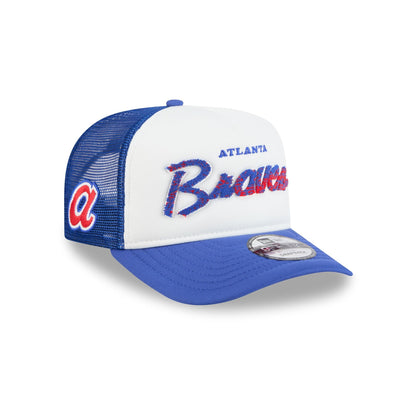 Atlanta Braves Fade Script 9FIFTY A-Frame Trucker Hat
