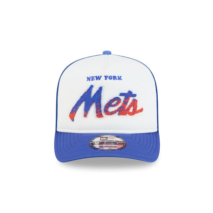 New York Mets Fade Script 9FIFTY A-Frame Trucker Hat