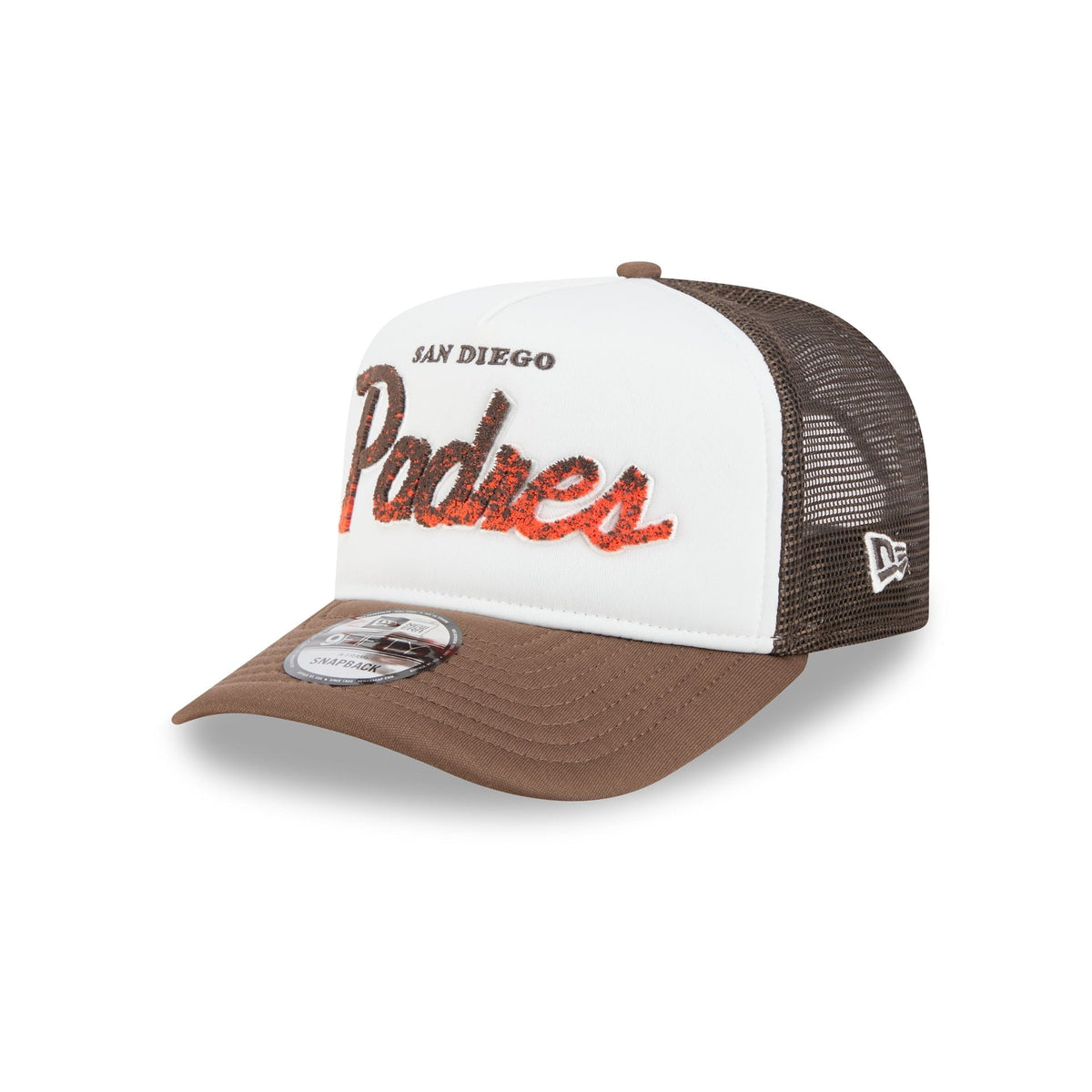 San Diego Padres Fade Script 9FIFTY A-Frame Trucker Hat