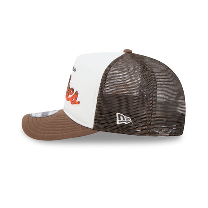 San Diego Padres Fade Script 9FIFTY A-Frame Trucker Hat