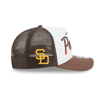 San Diego Padres Fade Script 9FIFTY A-Frame Trucker Hat