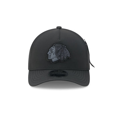 Alpha Industries x Chicago Blackhawks Nylon Black 9FORTY M-Crown A-Frame Snapback Hat
