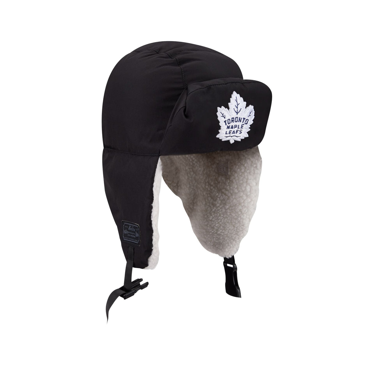 Alpha Industries x Toronto Maple Leafs Black Puffer Trapper Hat