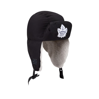 Alpha Industries x Toronto Maple Leafs Black Puffer Trapper Hat