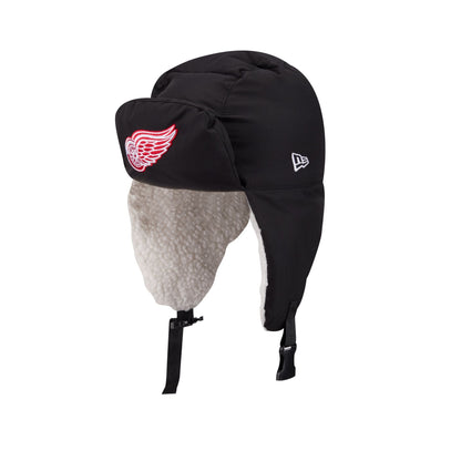 Alpha Industries x Detroit Red Wings Black Puffer Trapper Hat