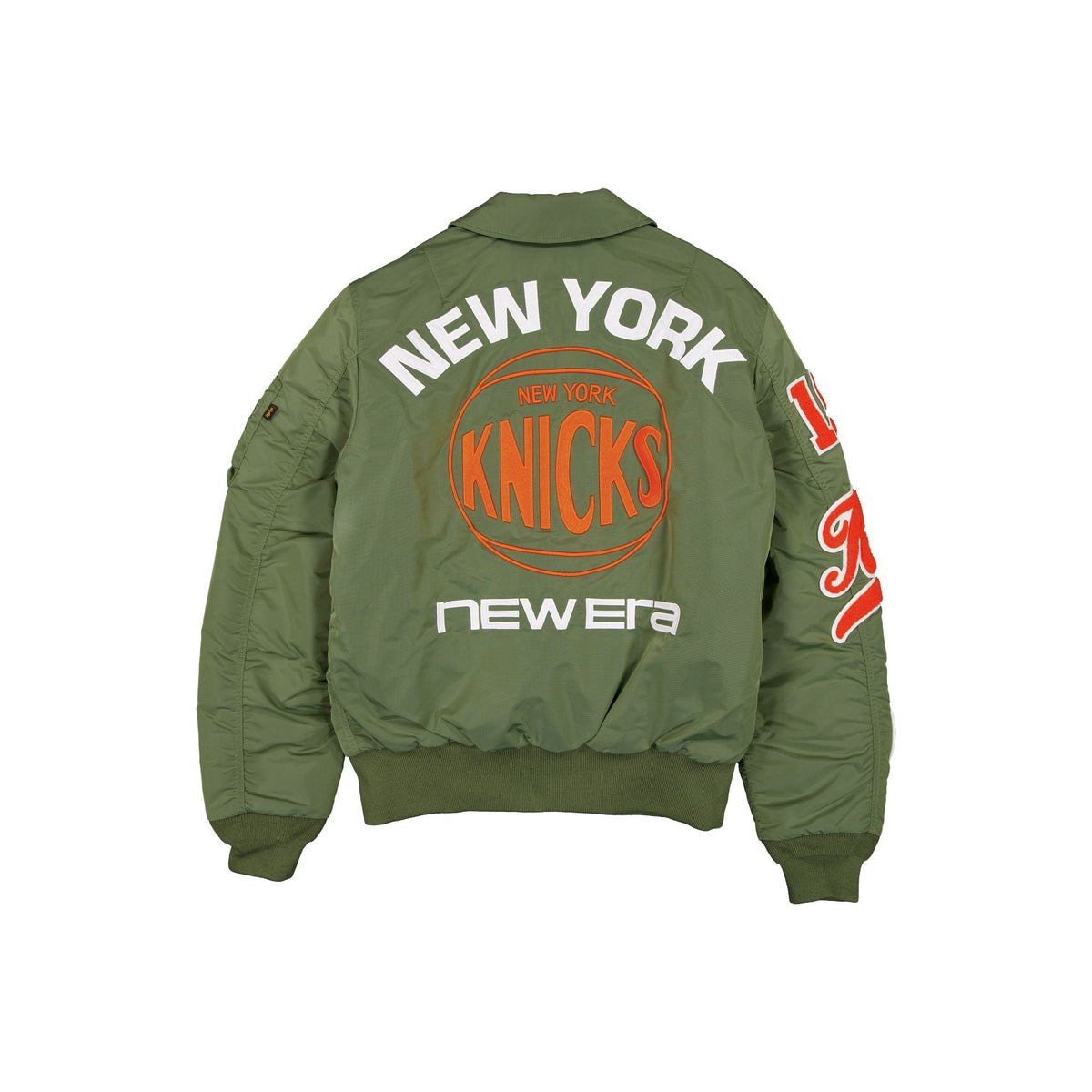 Alpha Industries x New York Knicks Hardwood Classic Sage Green MA-1 Flight Jacket