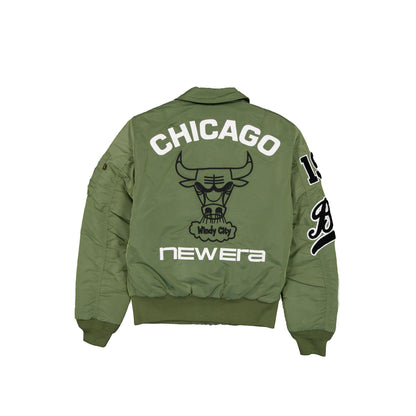 Alpha Industries x Chicago Bulls Hardwood Classic Sage Green MA-1 Flight Jacket