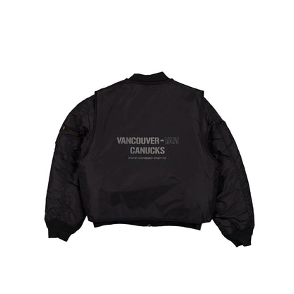 Alpha Industries x Vancouver Canucks Black 2-in-1 MA-1 Flight Jacket + Vest