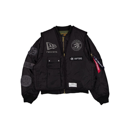 Alpha Industries x Toronto Raptors Black 2-in-1 MA-1 Flight Jacket + Vest