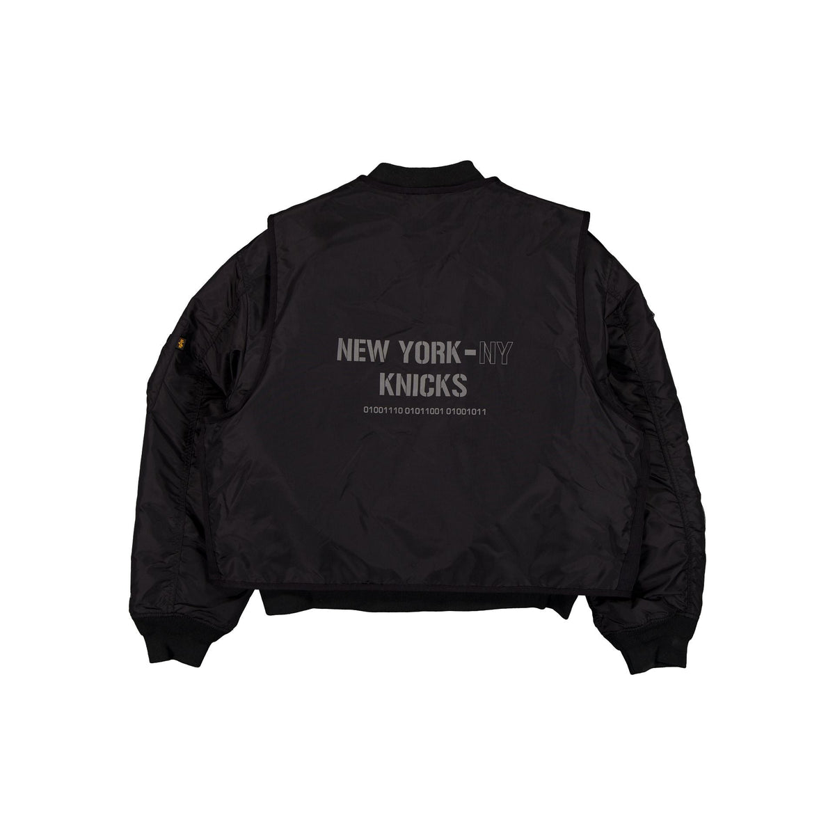 Alpha Industries x New York Knicks Black 2-in-1 MA-1 Flight Jacket + Vest