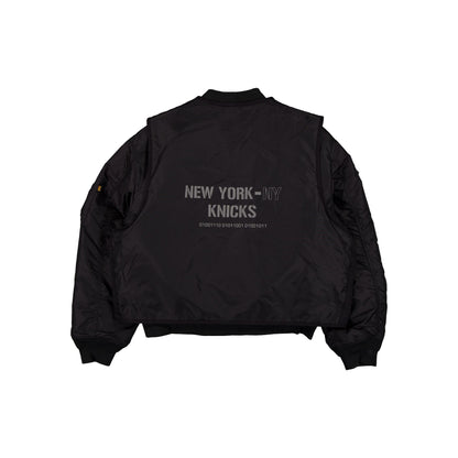 Alpha Industries x New York Knicks Black 2-in-1 MA-1 Flight Jacket + Vest
