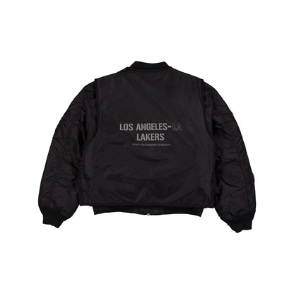 Alpha Industries x Los Angeles Lakers Black 2-in-1 MA-1 Flight Jacket + Vest