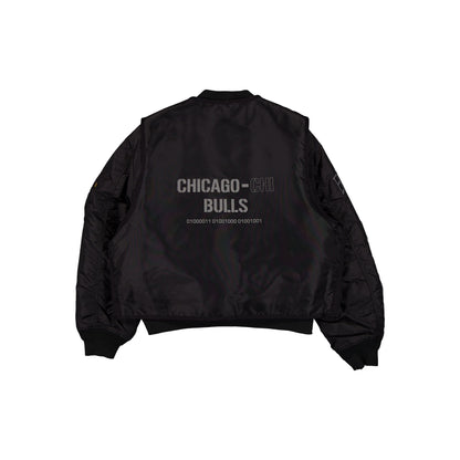 Alpha Industries x Chicago Bulls Black 2-in-1 MA-1 Flight Jacket + Vest