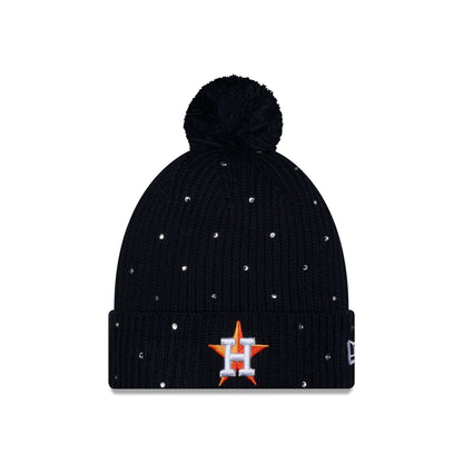 Houston Astros Women's Rhinestone Pom Knit Hat