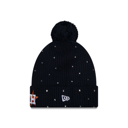 Houston Astros Women's Rhinestone Pom Knit Hat