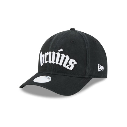Boston Bruins Gothic Font Women's 9FORTY M-Crown Snapback Hat