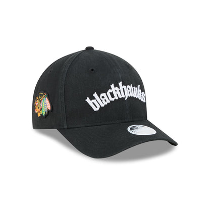 Chicago Blackhawks Gothic Font Women's 9FORTY M-Crown Snapback Hat