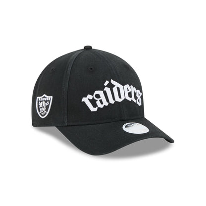 Las Vegas Raiders Gothic Font Women's 9FORTY M-Crown Snapback Hat
