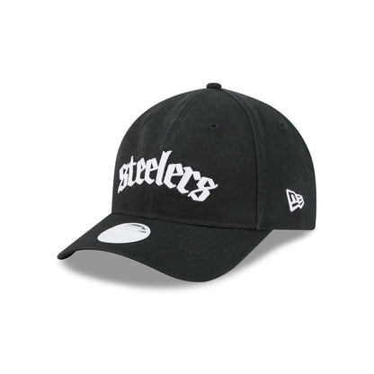 Pittsburgh Steelers Gothic Font Women's 9FORTY M-Crown Snapback Hat