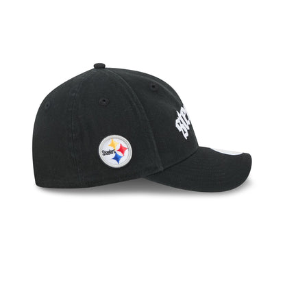 Pittsburgh Steelers Gothic Font Women's 9FORTY M-Crown Snapback Hat