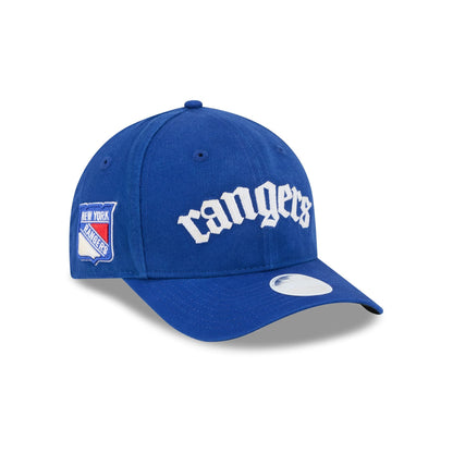 New York Rangers Gothic Font Women's 9FORTY M-Crown Snapback Hat