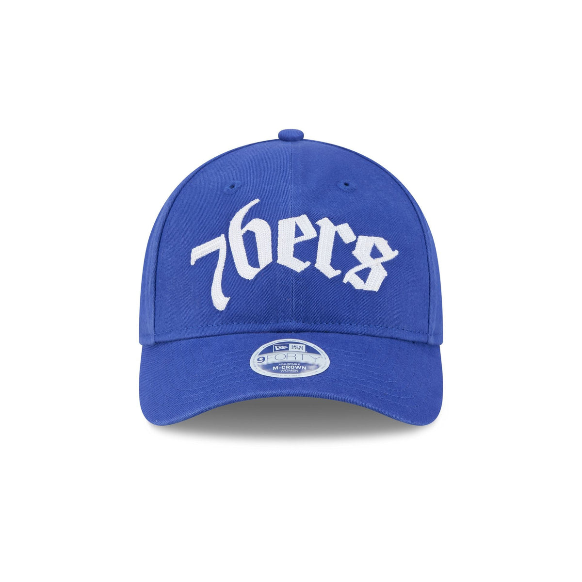 Philadelphia 76ers Gothic Font Women's 9FORTY M-Crown Snapback Hat