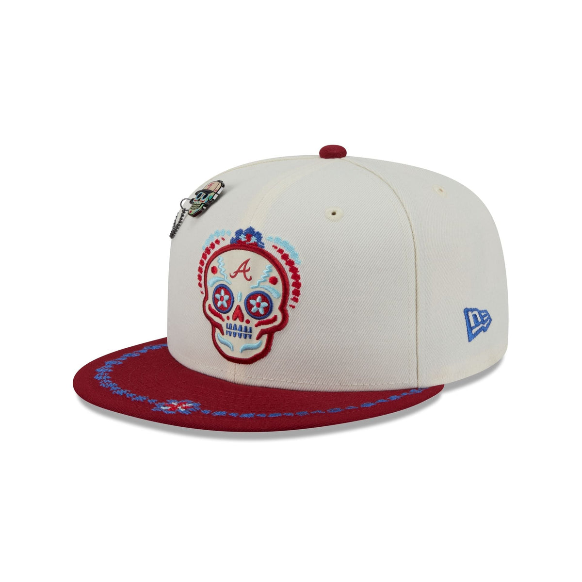 Atlanta Braves Day of the Dead Chrome White 59FIFTY Fitted Hat