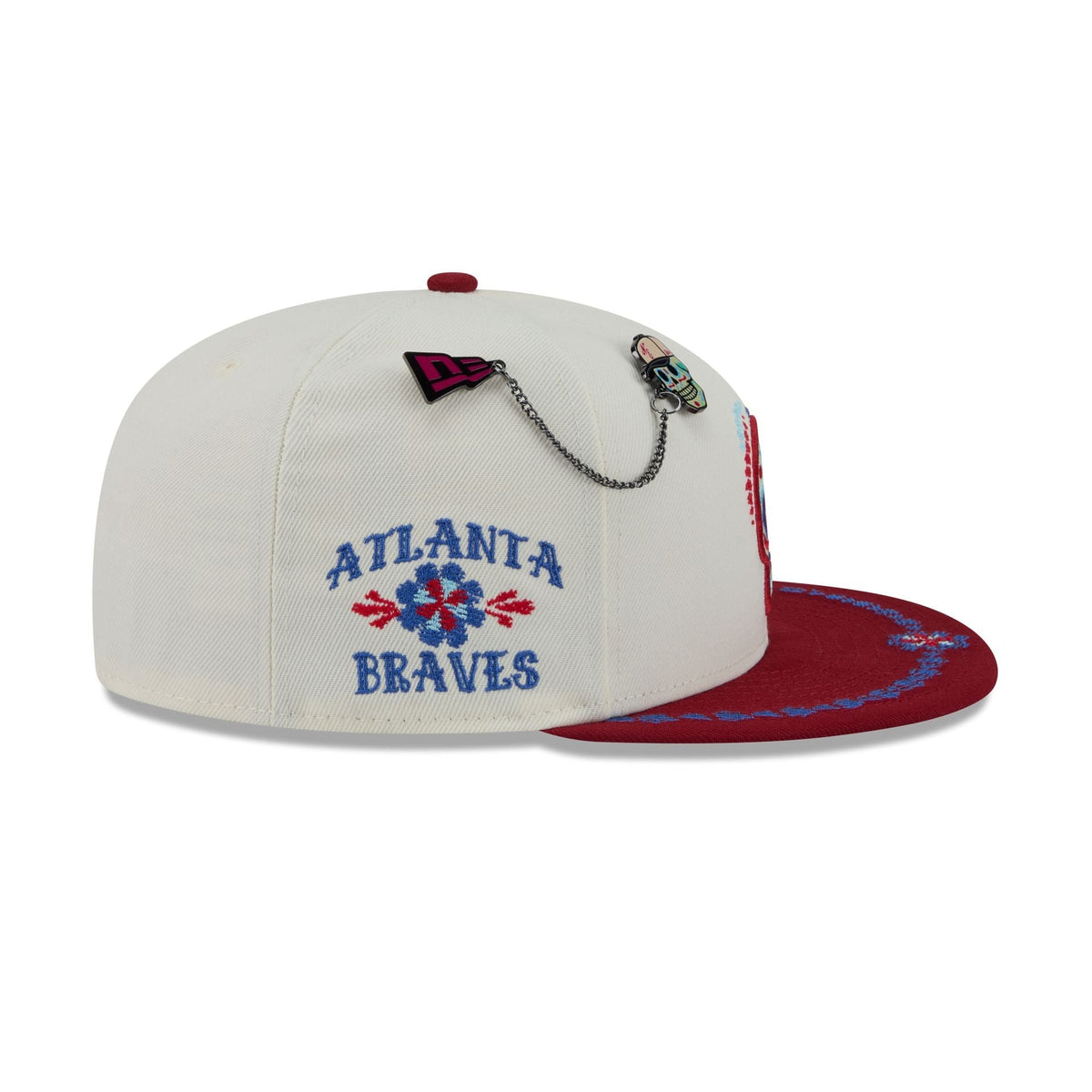 Atlanta Braves Day of the Dead Chrome White 59FIFTY Fitted Hat
