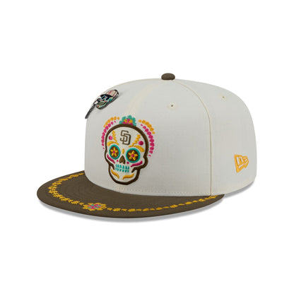 San Diego Padres Day of the Dead Chrome White 59FIFTY Fitted Hat