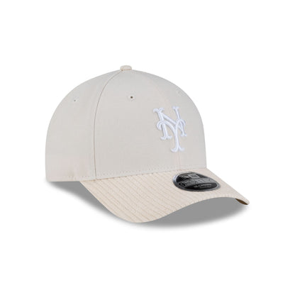 New York Mets Cream Corduroy Visor 9FORTY M-Crown Snapback Hat