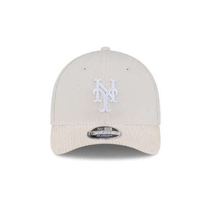 New York Mets Cream Corduroy Visor 9FORTY M-Crown Snapback Hat