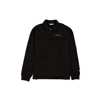 New Era Branded Alden Cut & Sew Black Long Sleeve Rugby Shirt