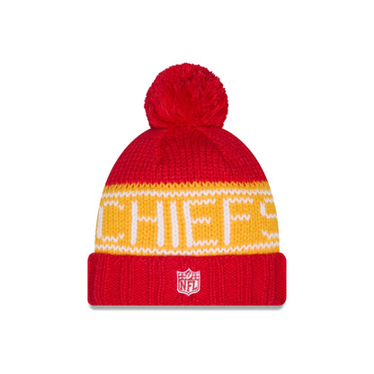 Kansas City Chiefs 2026 Sideline Cold Weather Women's Pom Knit Hat
