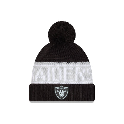 Las Vegas Raiders 2026 Sideline Cold Weather Women's Pom Knit Hat