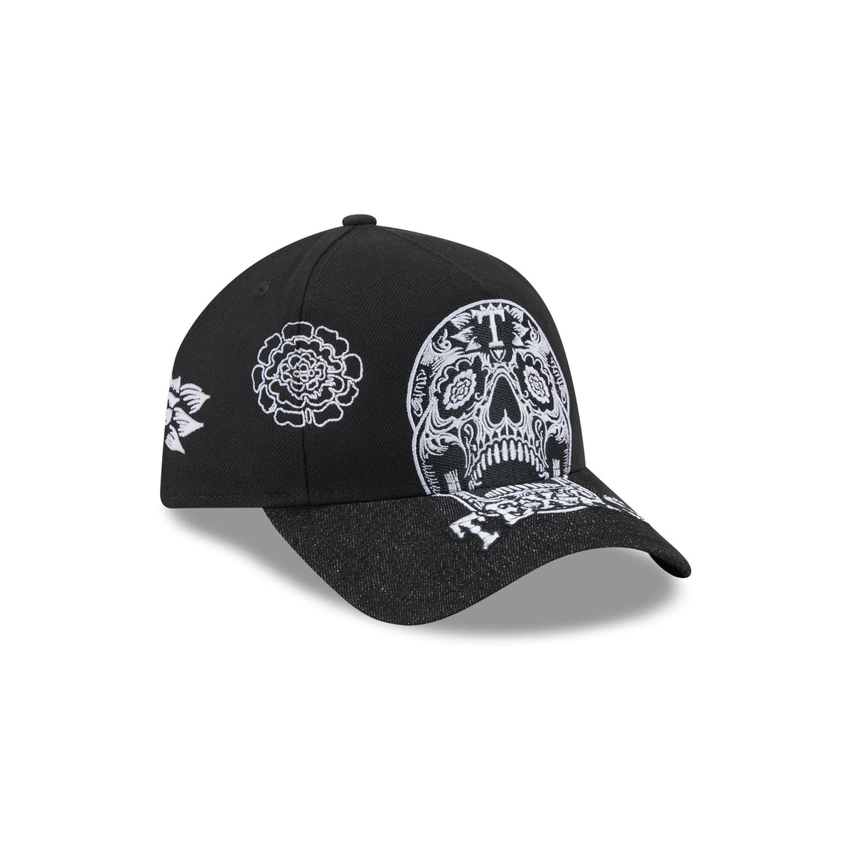 Texas Rangers Day of the Dead Skull 9FORTY A-Frame Snapback Hat