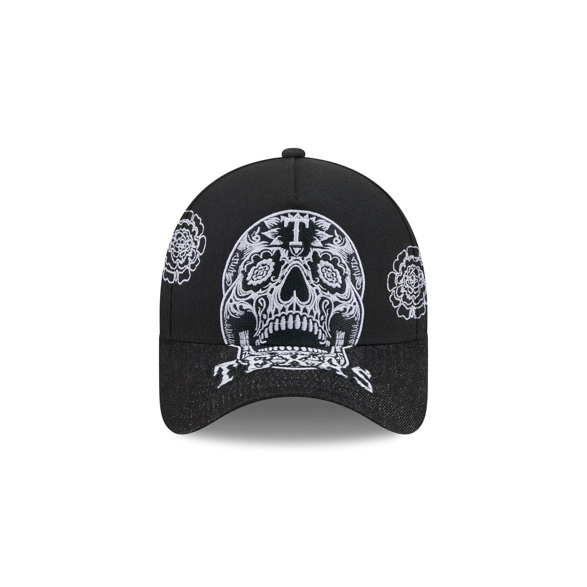 Texas Rangers Day of the Dead Skull 9FORTY A-Frame Snapback Hat