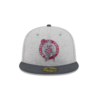 Boston Celtics Gray Herringbone 59FIFTY Fitted Hat