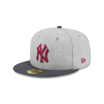 New York Yankees Gray Herringbone 59FIFTY Fitted Hat