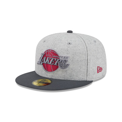Los Angeles Lakers Gray Herringbone 59FIFTY Fitted Hat