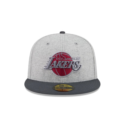 Los Angeles Lakers Gray Herringbone 59FIFTY Fitted Hat