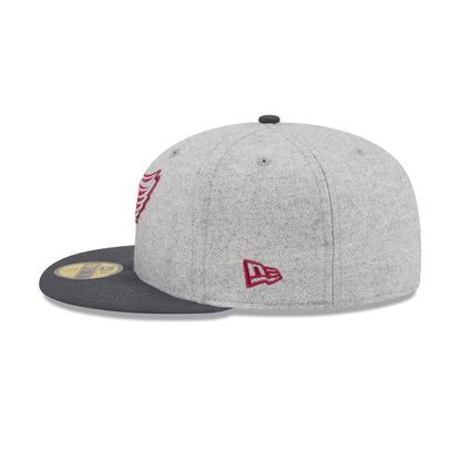Detroit Red Wings Gray Herringbone 59FIFTY Fitted Hat