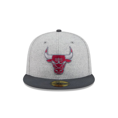 Chicago Bulls Gray Herringbone 59FIFTY Fitted Hat