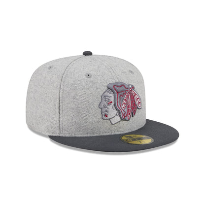 Chicago Blackhawks Gray Herringbone 59FIFTY Fitted Hat