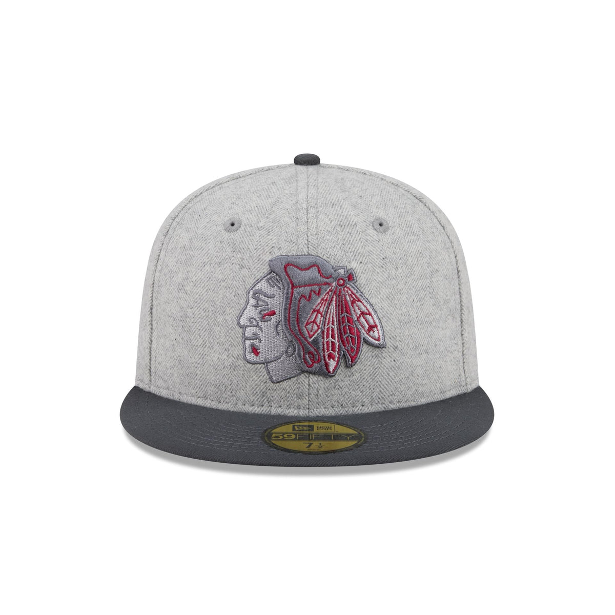 Chicago Blackhawks Gray Herringbone 59FIFTY Fitted Hat