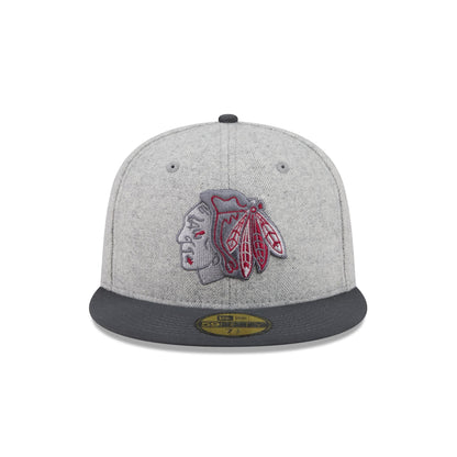 Chicago Blackhawks Gray Herringbone 59FIFTY Fitted Hat