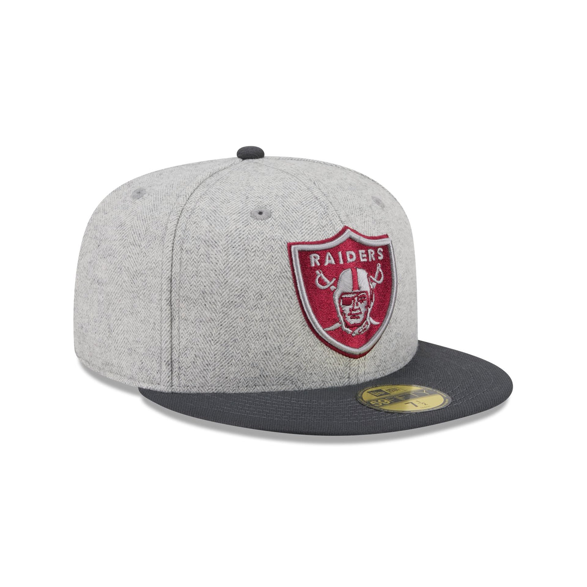 Las Vegas Raiders Gray Herringbone 59FIFTY Fitted Hat