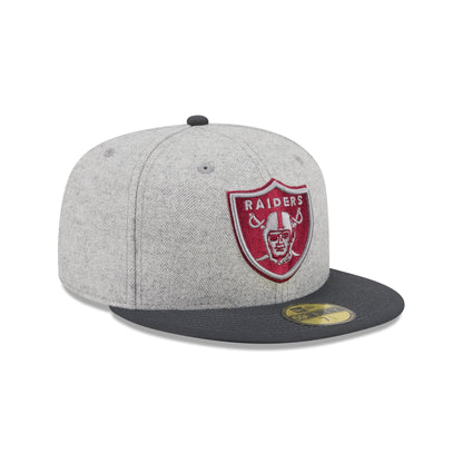 Las Vegas Raiders Gray Herringbone 59FIFTY Fitted Hat